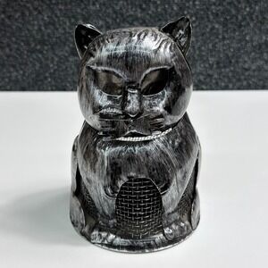 Vintage Black Cat Tea Light Candle Holder Lantern Hong Kong Halloween Gothic